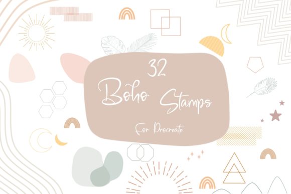 32 Boho Stamps for Procreate