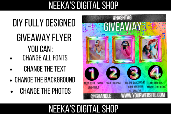 Amplify Your Brand Visibility with a Vibrant Rainbow Giveaway Marketing Flyer