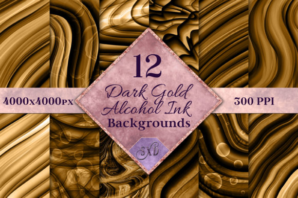 Dark Gold Alcohol Ink Backgrounds