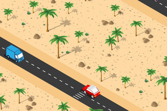 Elevating Visual Storytelling with Isometric Natural Landscapes of Palm Trees