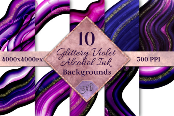 Integrating Glittery Violet Alcohol Ink Backgrounds into Your Creative Workflow