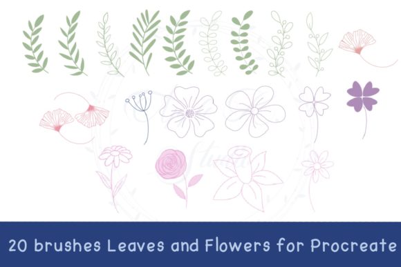 Procreate Leaf & Flower Stamp Brush