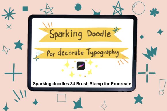 Sparking Doodles Stamp: Elevating Digital Art with Whimsical, Handmade Flair