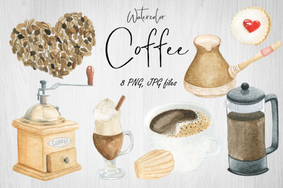 Strategic Branding with Watercolor Clipart Coffee for Sublimation and Print