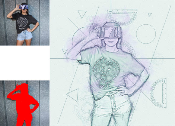 Transforming Photos with the Geometric Sketch Photoshop Action